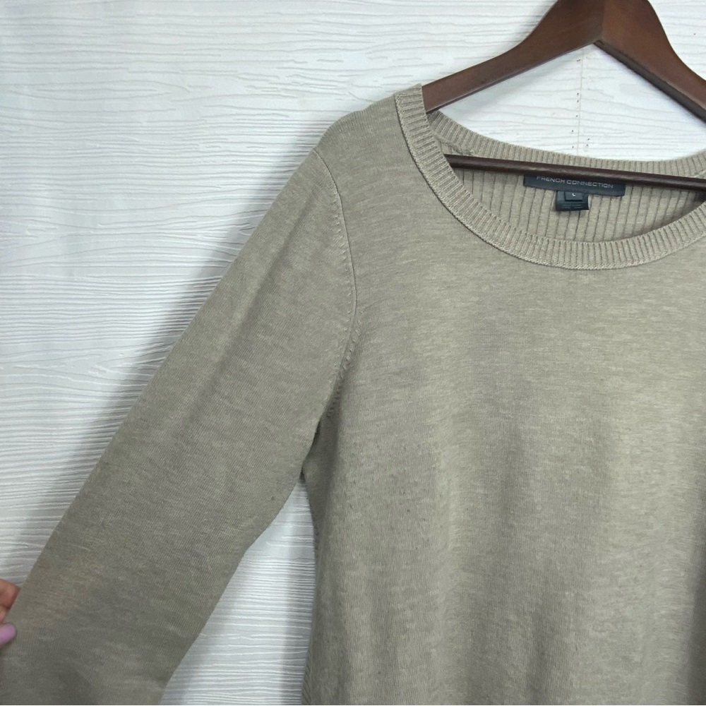 French Connection Tan Ribbed Back Sweater Large - Picture 4 of 7